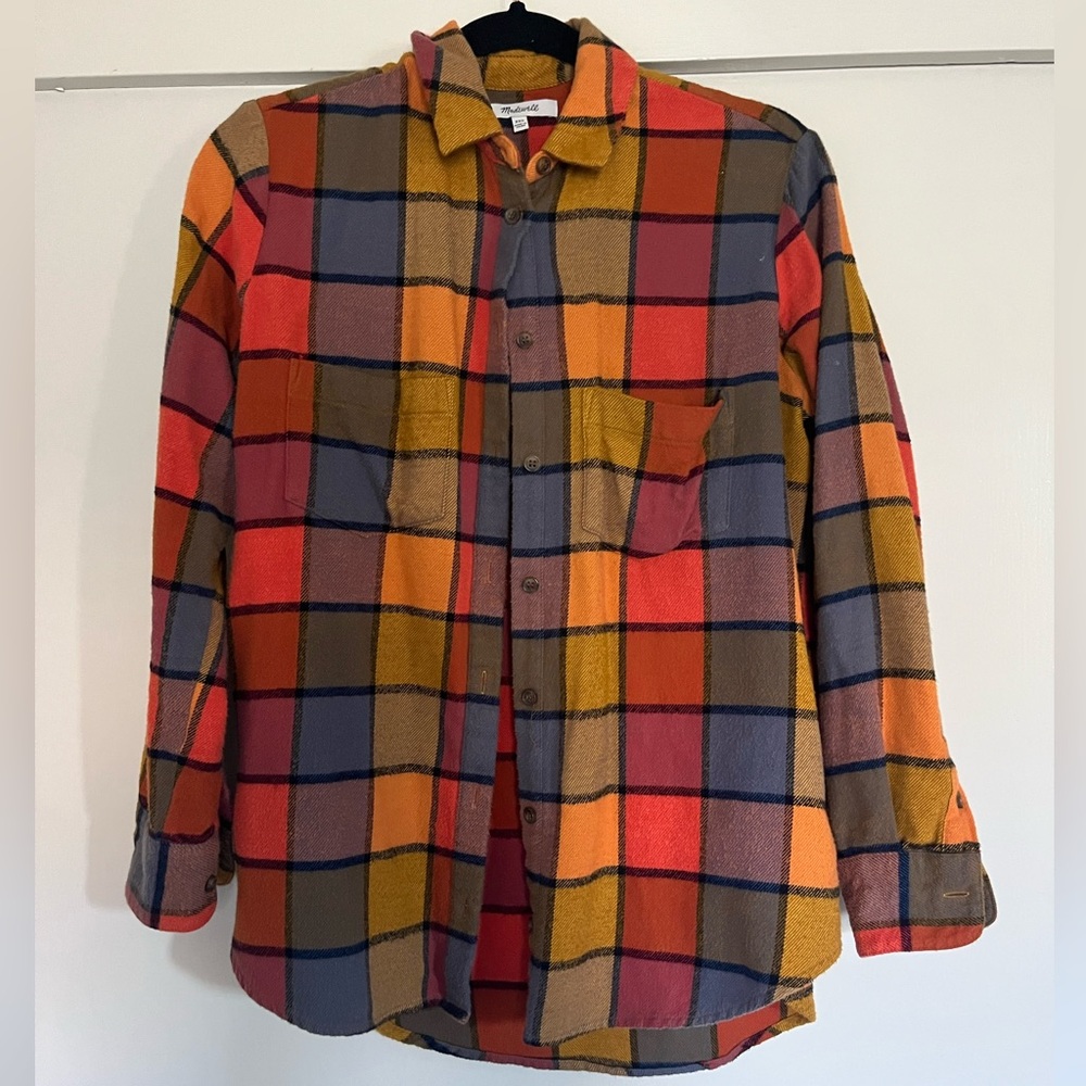 Madewell plaid flannel button up shirt